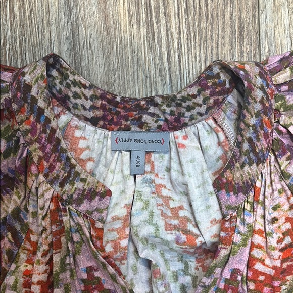 Anthropologie Conditions Apply Women's Size 4 Zig Zag Tiered Maxi Cotton Dress - Picture 2 of 13